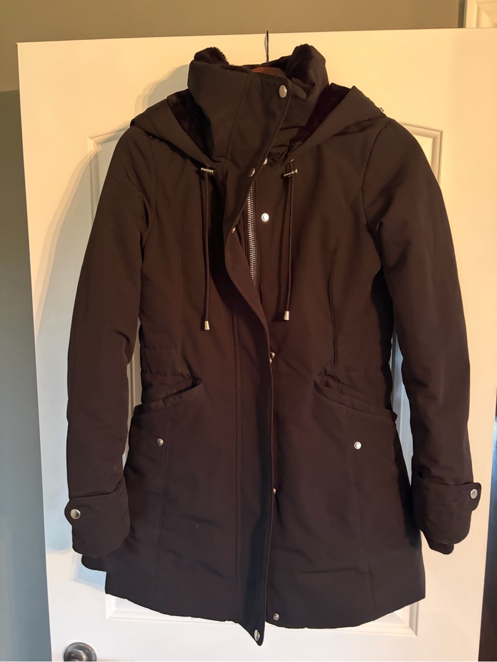 Zara Dark Brown Hooded Trench Coat